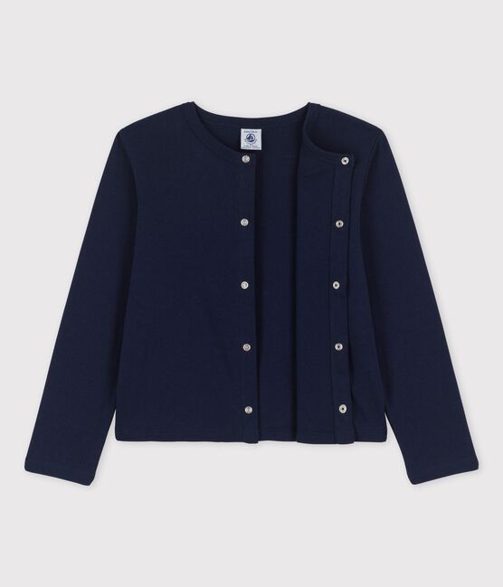 Cardigan aus Bio-Baumwolle für Mädchen blau SMOKING