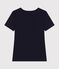 Kurzärmeliges Damen-T-Shirt L'ICONIQUE aus einfarbigem Rippstrick blau SMOKING