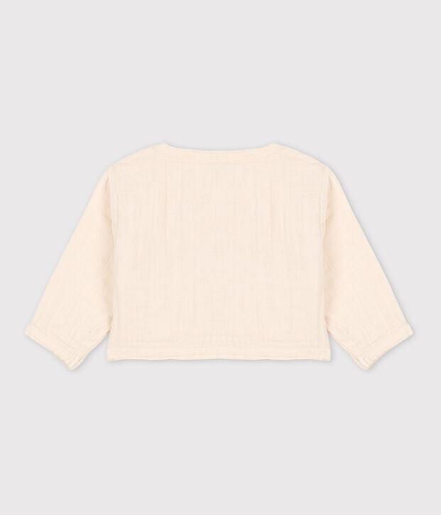 Baby-Cardigan aus Musselinstoff naturfarben