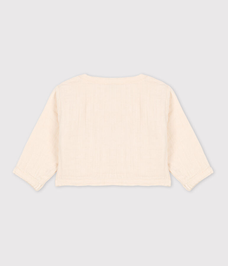 Baby-Cardigan aus Musselinstoff naturfarben
