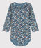 Langärmeliger geblümter Baby-Body aus Baumwolle mit Rüschenkragen ROVER/ MULTICO