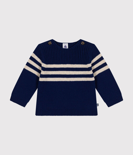 Strickpullover mit Wollanteil blau MEDIEVAL/ AVALANCHE