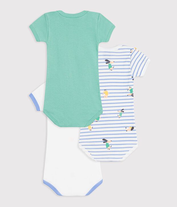 Lot de 3 bodies manches courtes en coton vielfarbig