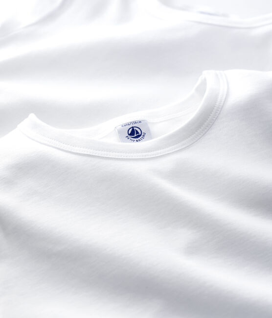 2er-Set kurzärmelige weiße T-Shirts für Jungen variante 1