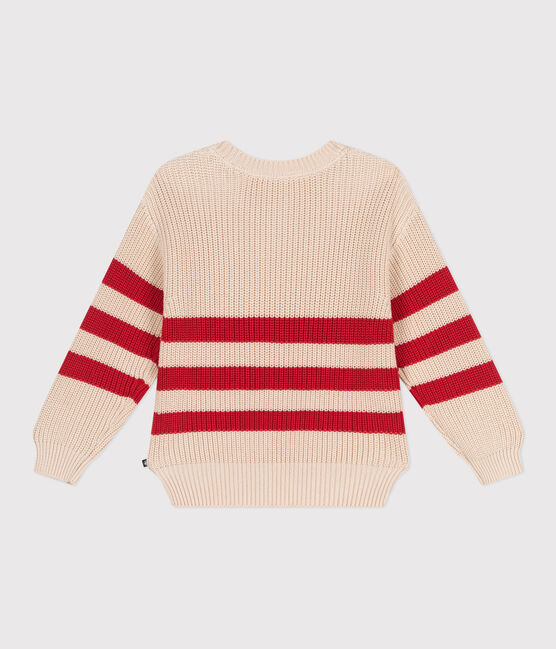 Kinder-Pullover aus Baumwolle mit Streifen rot AVALANCHE/ AURORA
