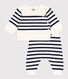 2-teiliges Baby-Set aus Wollstrick mit Matrosenstreifen