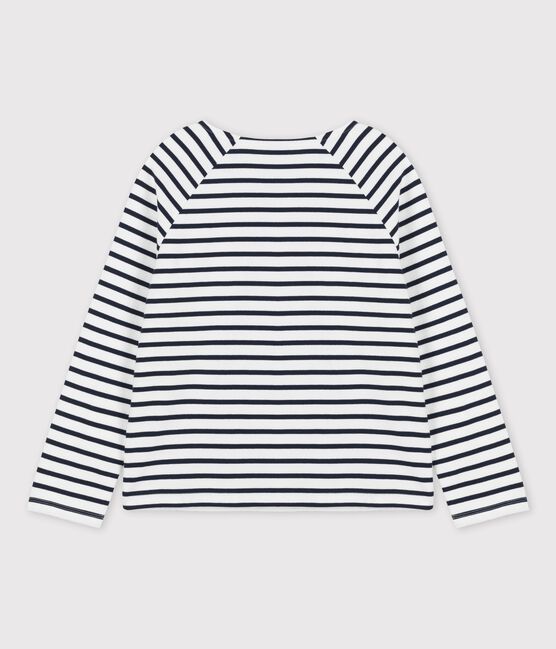 Geknöpftes Streifenshirt aus Baumwolle für Damen weiss MARSHMALLOW/blau SMOKING