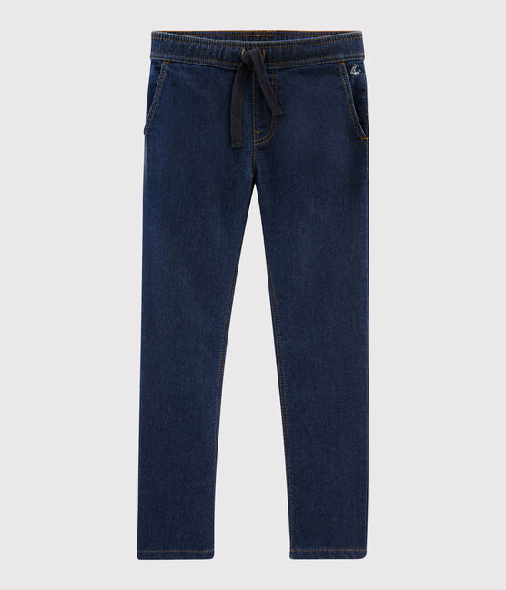Kinderhose aus Denim-Molton für Jungen blau DENIM BLEU FONCE