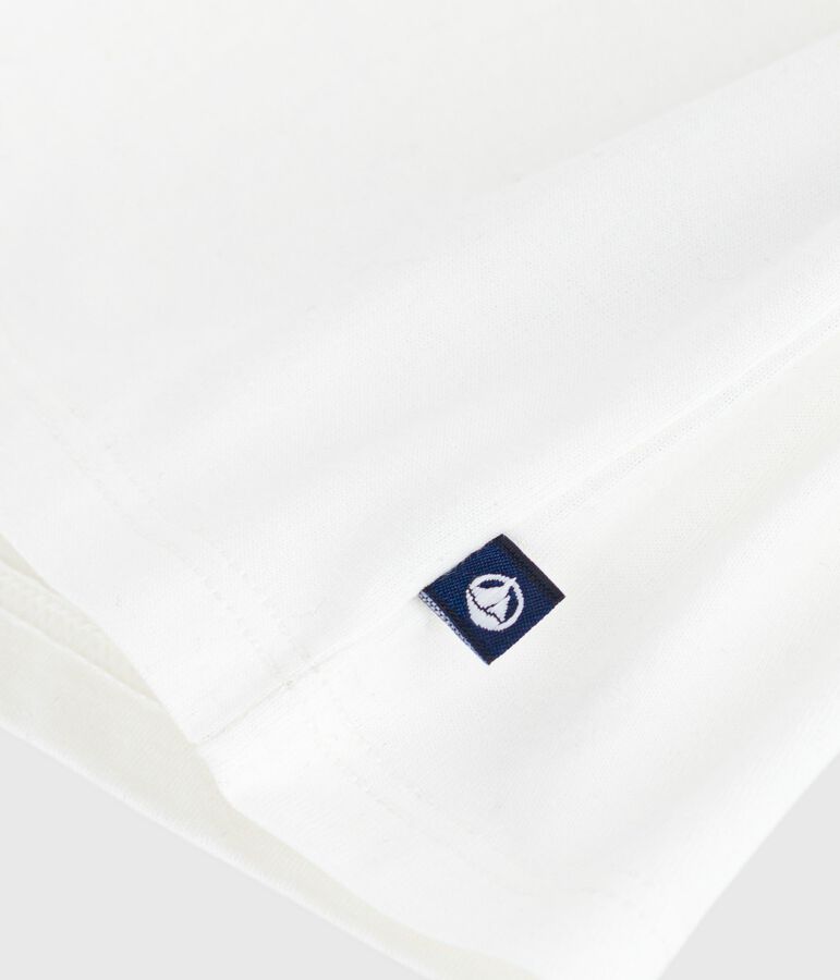 Lang&auml;rmelige Baby-Bluse aus einfarbiger Baumwolle weiss