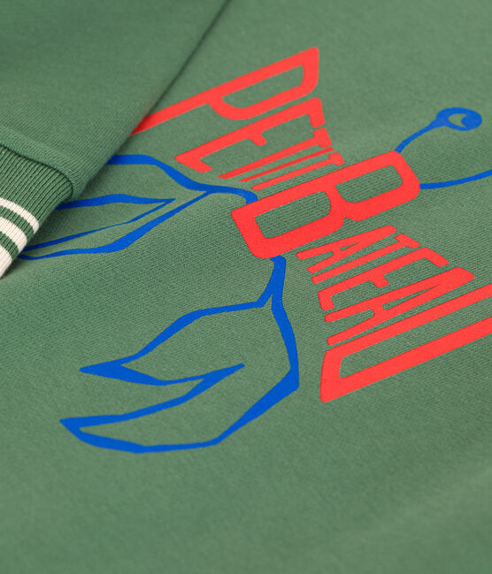 Kinder Unisex-Sweatshirt aus bedruckter Baumwolle grün PALMERAIE