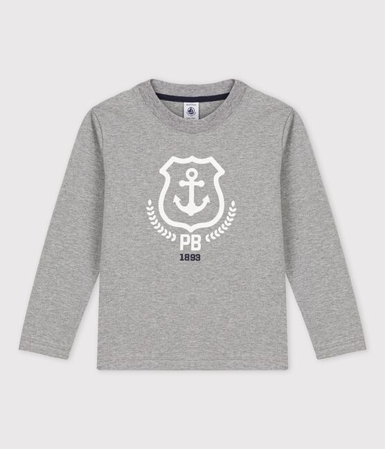 Langärmeliges Kinder-T-Shirt aus Baumwolle für Jungen grau SUBWAY CHINE