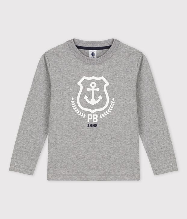 Lang&auml;rmeliges Kinder-T-Shirt aus Baumwolle f&uuml;r Jungen grau