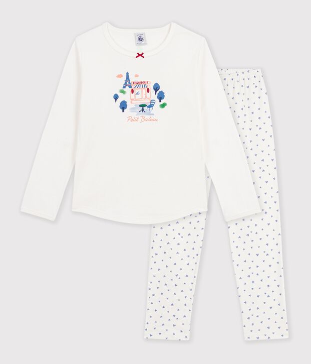 Kinder-Pyjama aus Baumwolle mit Paris-Motiv blau/blau