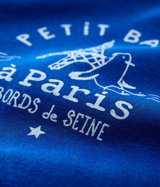 Langärmeliges Baby-T-Shirt aus Baumwolle für Jungen blau SURF
