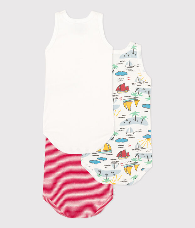 3er-Set &auml;rmellose Bodys aus Baumwolle mit Entdeckermotiven vielfarbig