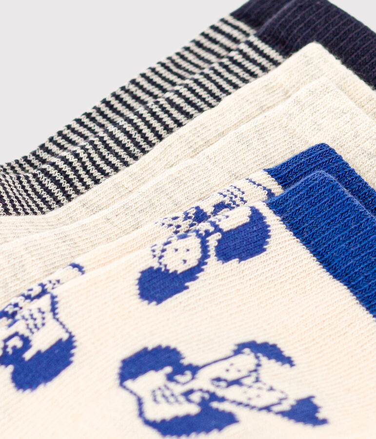 3er-Set Kindersocken mit Hundemotiv vielfarbig