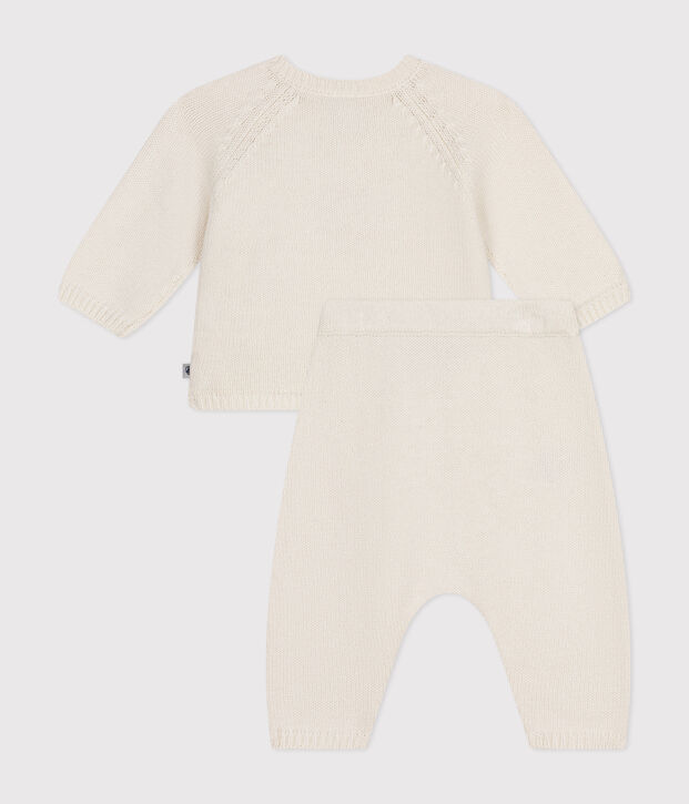 2er-Set aus Woll- und Baumwoll-Strick mit Herzmotiv f&uuml;r Babys weiss/rot