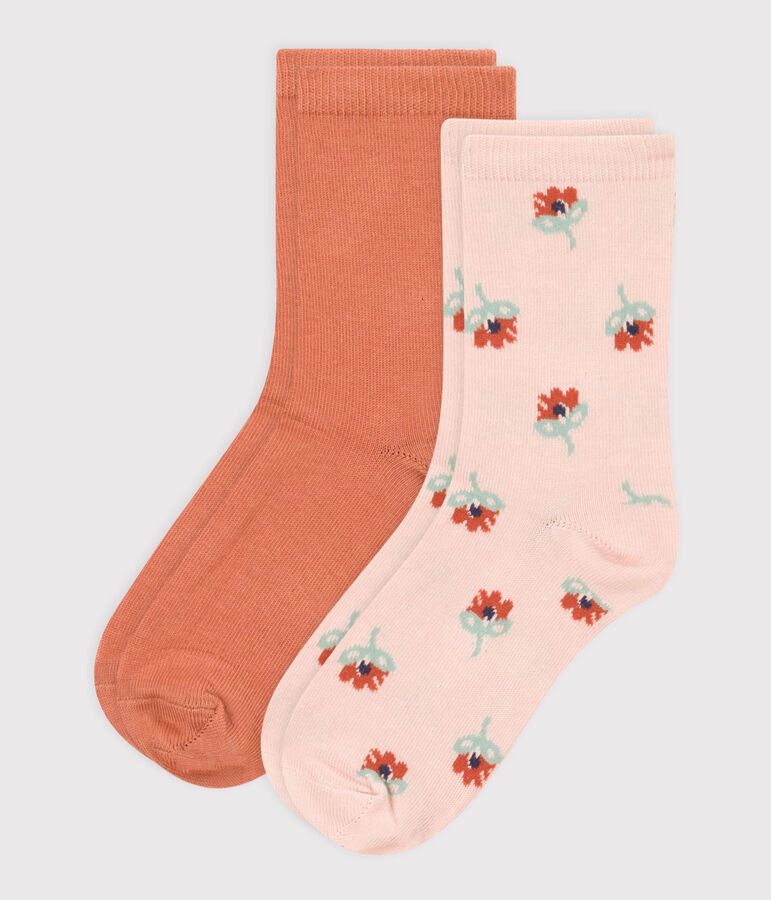 2er-Set Socken mit Blumenmotiv f&uuml;r M&auml;dchen vielfarbig