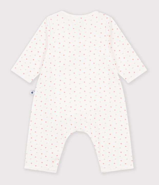 Baby-Bodyjama ohne F&uuml;&szlig;chen aus Baumwolle mit Blumenmotiv weiss/vielfarbig