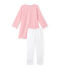 Chemise de nuit fille à rayure marinière et son legging weiss ECUME/rot CARMEN