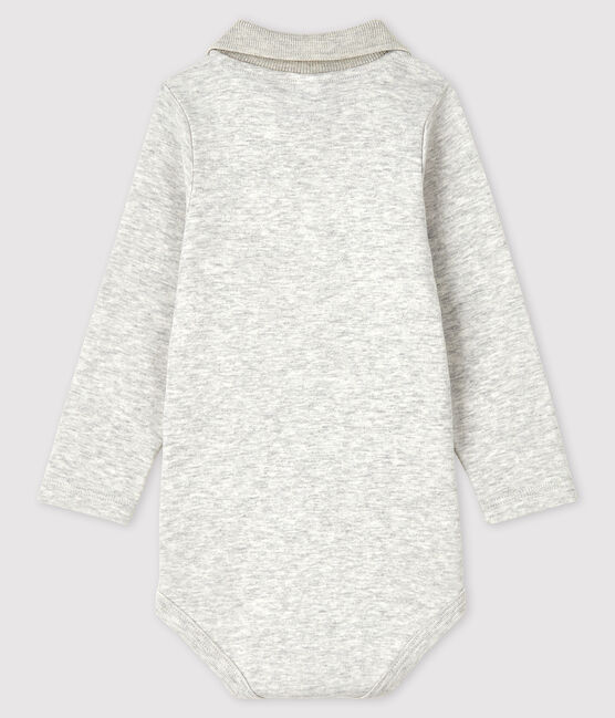 Langärmliger Baby-Body mit Polokragen grau BELUGA CHINE