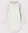 Langärmliger Baby-Body mit Polokragen grau BELUGA CHINE