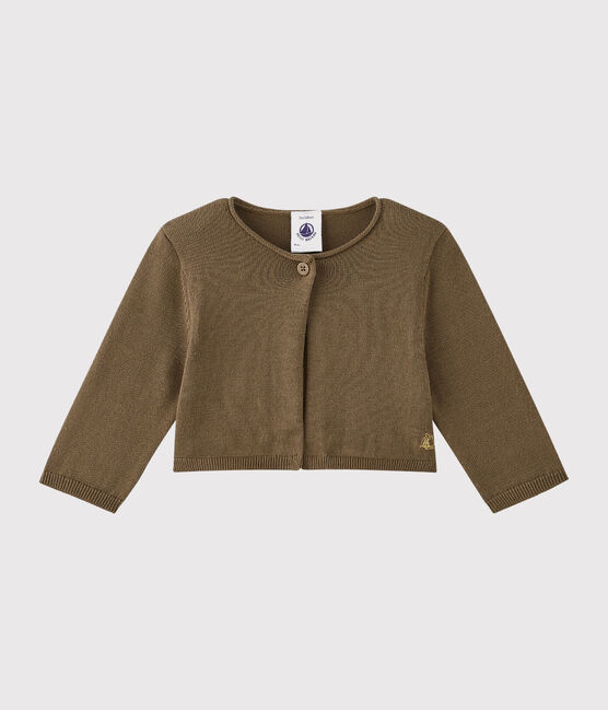 Baby-Mädchen-Bolero aus Jersey braun SHITAKE