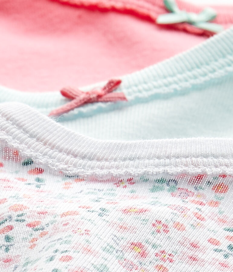 Kurz&auml;rmelige Baby-M&auml;dchen-Bodys im 3er-Set weiss