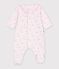 Strampler aus Nicki mit Kragen und Blumenmuster rosa/vielfarbig