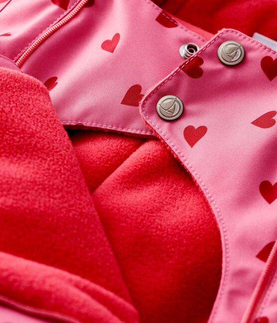 Baby-Fliegeroverall für Mädchen rosa CHEEK/rot TERKUIT