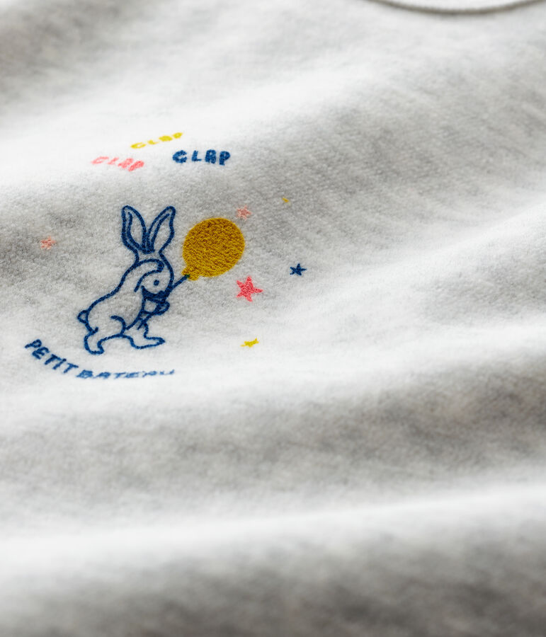 Graumelierter Baby-Strampler aus Nicki grau BELUGA CHINE