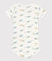 Kurzärmeliger Baby-Body aus Baumwolle mit Print weiss MARSHMALLOW/weiss MULTICO