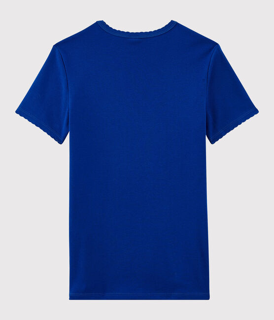 Klassisches Damen-T-Shirt aus Baumwolle mit Rundhalsausschnitt blau SURF