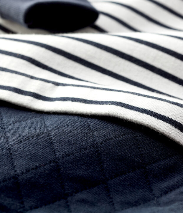 Baby-Overall weiss/blau