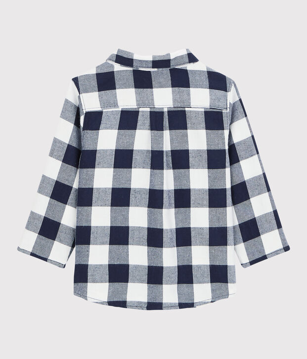 Baby-Hemd aus Baumwolle. blau/weiss