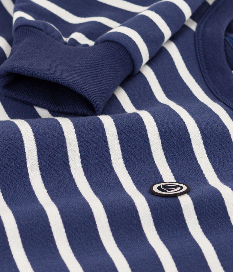 Kinder-Sweatshirt aus Molton f&uuml;r M&auml;dchen und Jungen blau/weiss