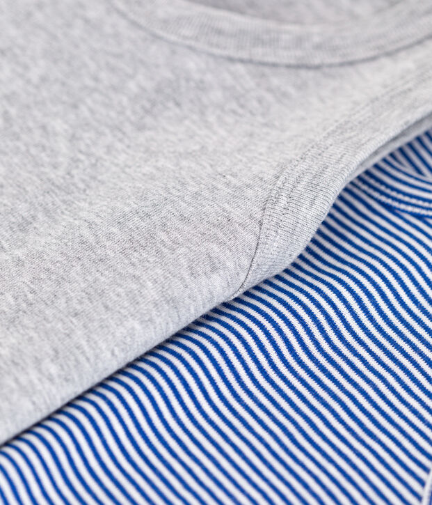 2er-Set Kinder-Unterhemden aus Baumwolle mit Streifen vielfarbig