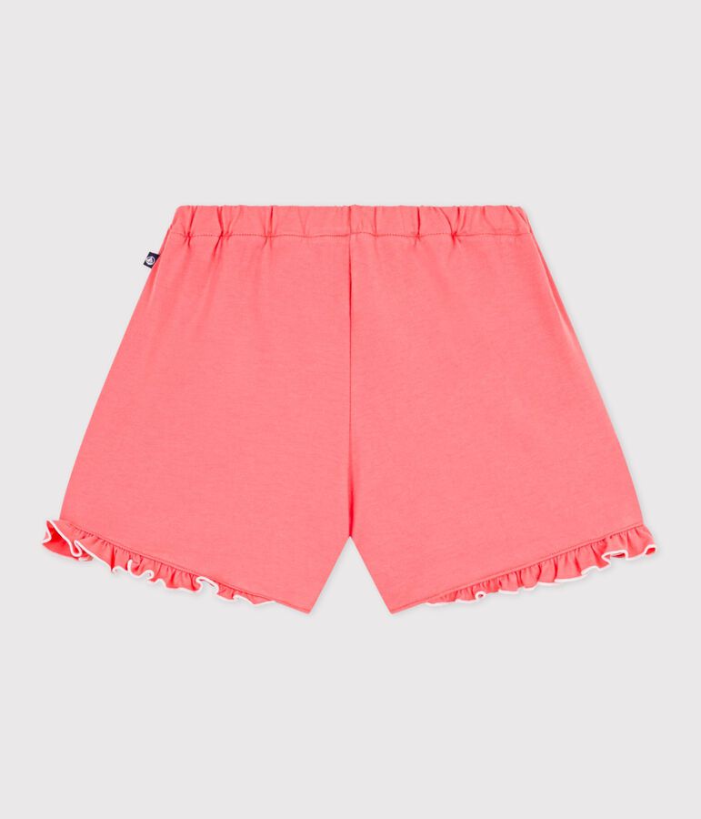 Kinder-Shorts aus einfarbiger Baumwolle rosa