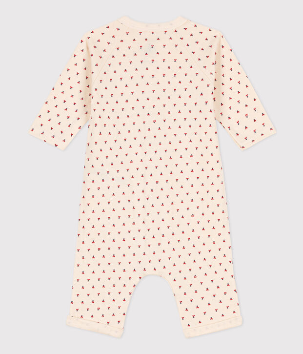 Bedruckter langer Baby-Overall aus Baumwoll-Doppeljersey naturfarben/vielfarbig