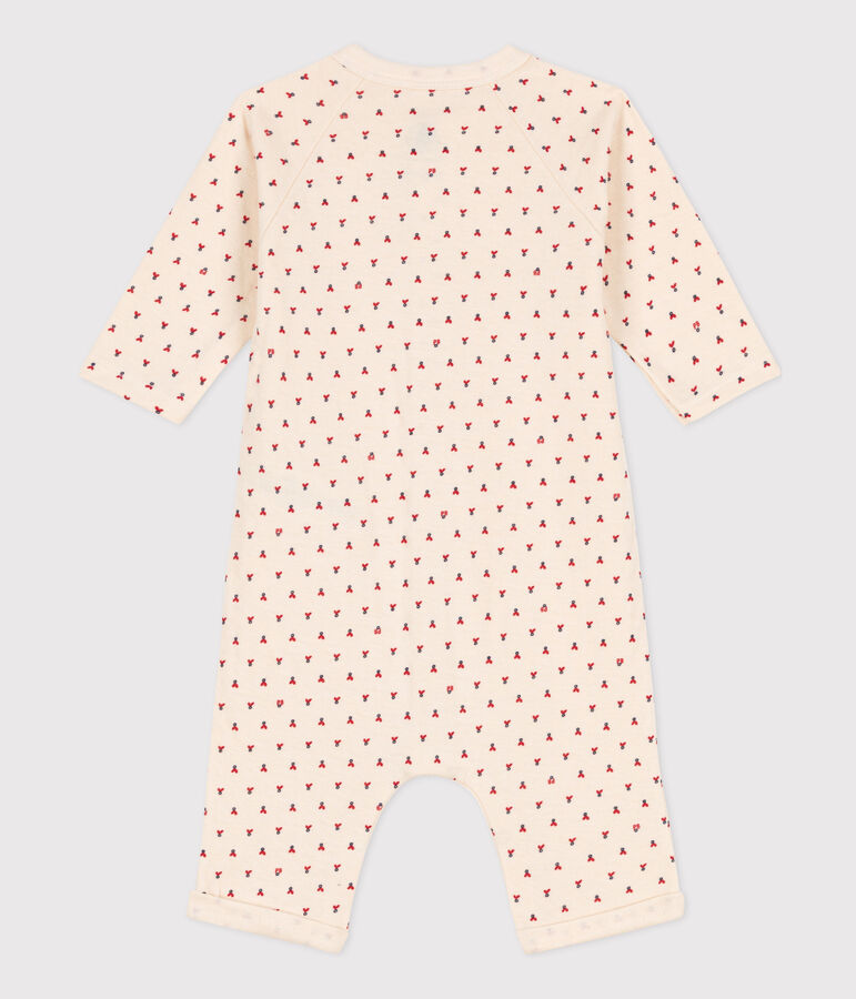 Bedruckter langer Baby-Overall aus Baumwoll-Doppeljersey naturfarben/vielfarbig