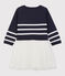 Baby-Kleid aus Wolle und Baumwolle für Mädchen blau SMOKING/weiss MARSHMALLOW