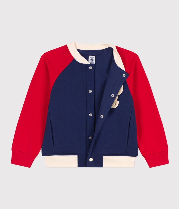 Kinder College-Jacke aus Molton f&uuml;r Jungen blau/vielfarbig