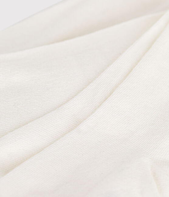 Einfarbige Kinder-Strumpfhose aus Baumwolljersey weiss MARSHMALLOW