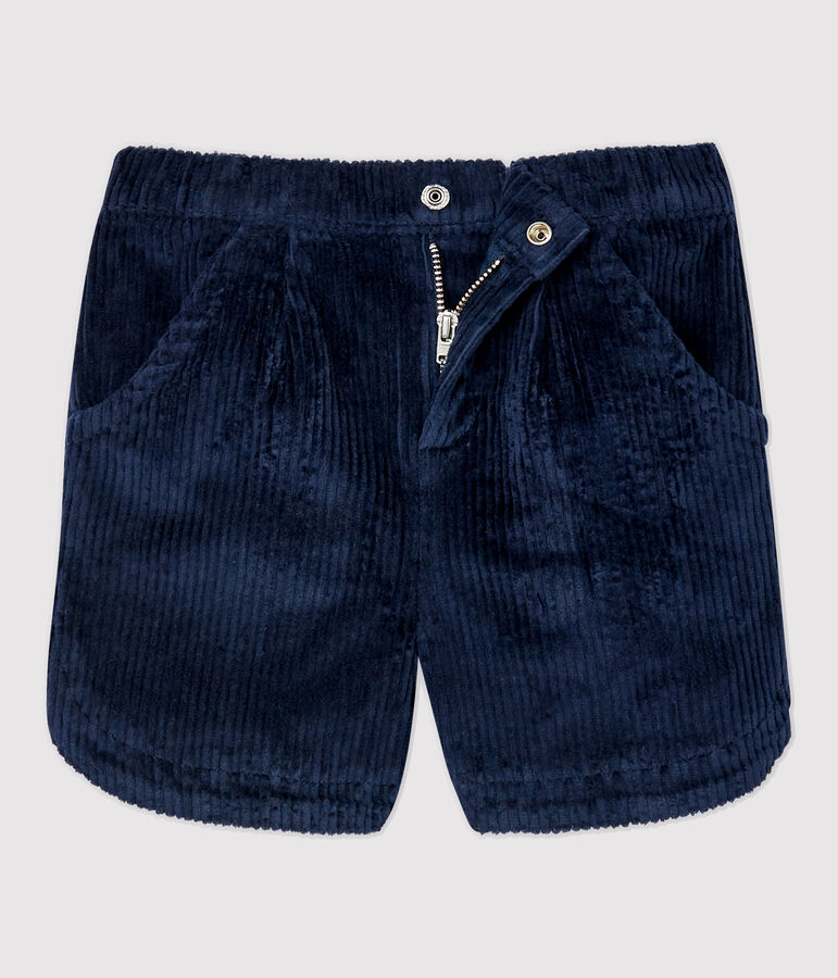 Kinder-Shorts aus Samt f&uuml;r M&auml;dchen blau
