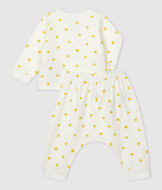 Zweiteiliges Baby-Set aus Bio-Doppeljersey mit Sonnenprint weiss MARSHMALLOW/ ORGE