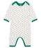 Baby-Strampler in Rippstrick für Mädchen weiss MARSHMALLOW/blau MEDIEVAL