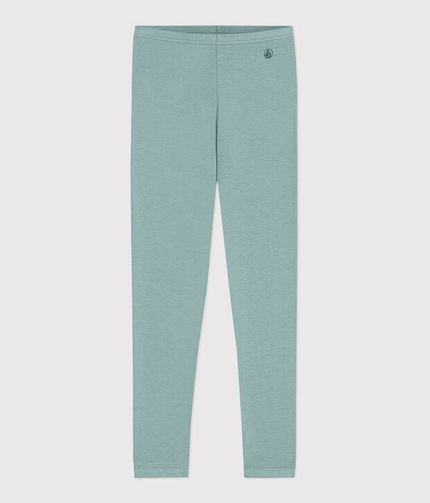 Kinder-Leggings aus einfarbiger Baumwolle gr&uuml;n