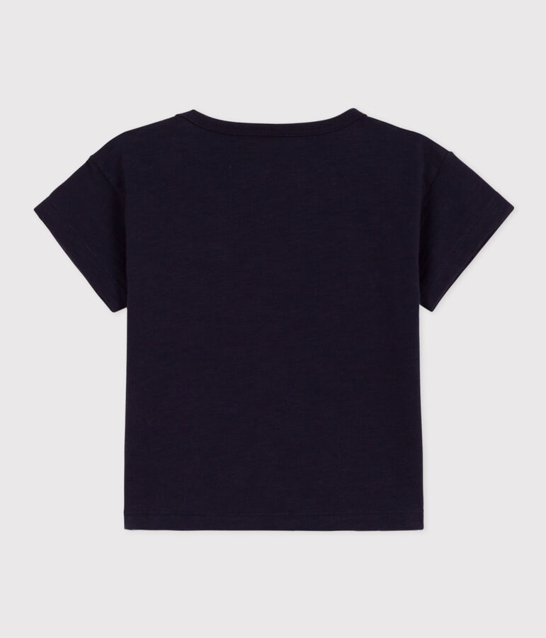 Kurz&auml;rmeliges Baby-T-Shirt aus geflammtem Jersey. blau