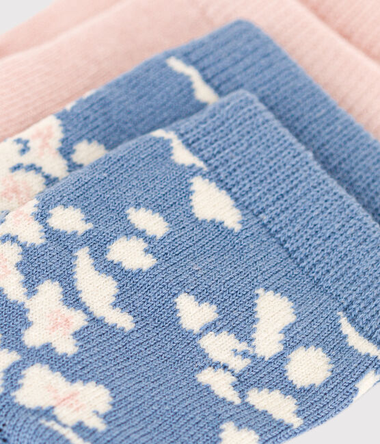 2 Paar Baby-Socken aus Baumwolle mit Blumenmotiv variante 1