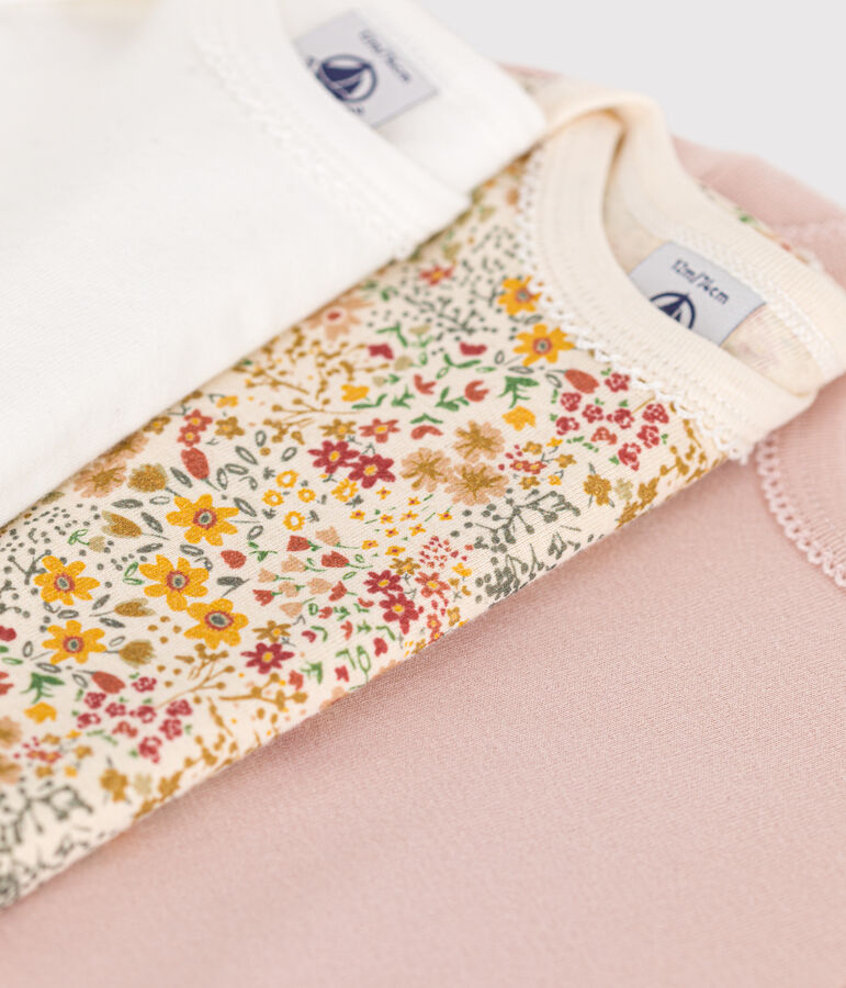 5er-Set lang&auml;rmelige Bodys aus Baumwolle mit Blumenmotiv f&uuml;r Babys vielfarbig